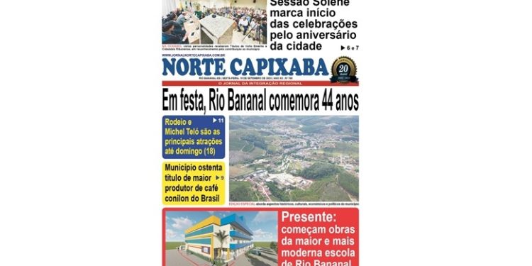 Edição Especial do Norte Capixaba destaca os 44 anos de Rio Bananal